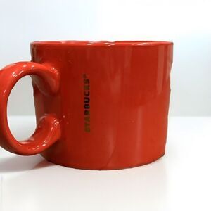 Red With Gold "Starbucks" Coffee Mug 12 oz EC